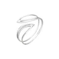 925 STERLING SILVER OVERLAP LEAF SLIP ON BANGLE F57457