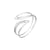 925 STERLING SILVER OVERLAP LEAF SLIP ON BANGLE F57457
