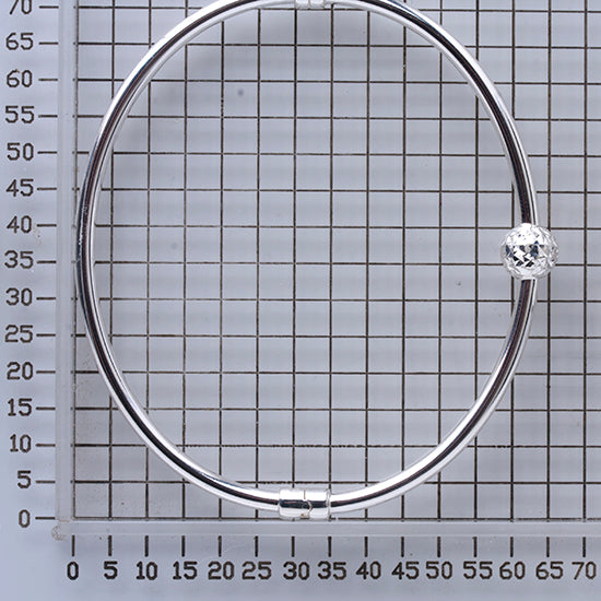 925 STERLING SILVER DISCO BALL DIAMOND CUT HINGED BANGLE