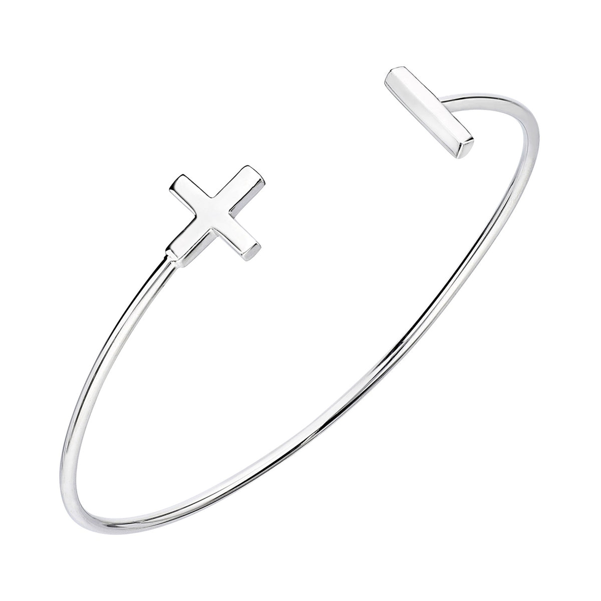 925 STERLING SILVER FASHION SLIP ON BANGLE BRACELET F58740