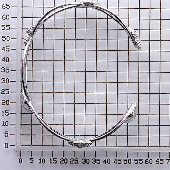 925 STERLING SILVER SEALIFE CUT OUT OPEN CUFF BANGLE