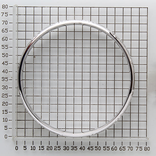 925 STERLING SILVER SPECIAL DIAMOND CUT PATTERN SLIP ON BANGLE F59034