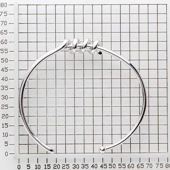 925 STERLING SILVER COIL PATTERN OPEN SLIP ON BANGLE BRACELET