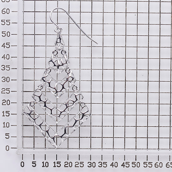 925 STERLING SILVER V SHAPE CHANDELIER EARRINGS F59344