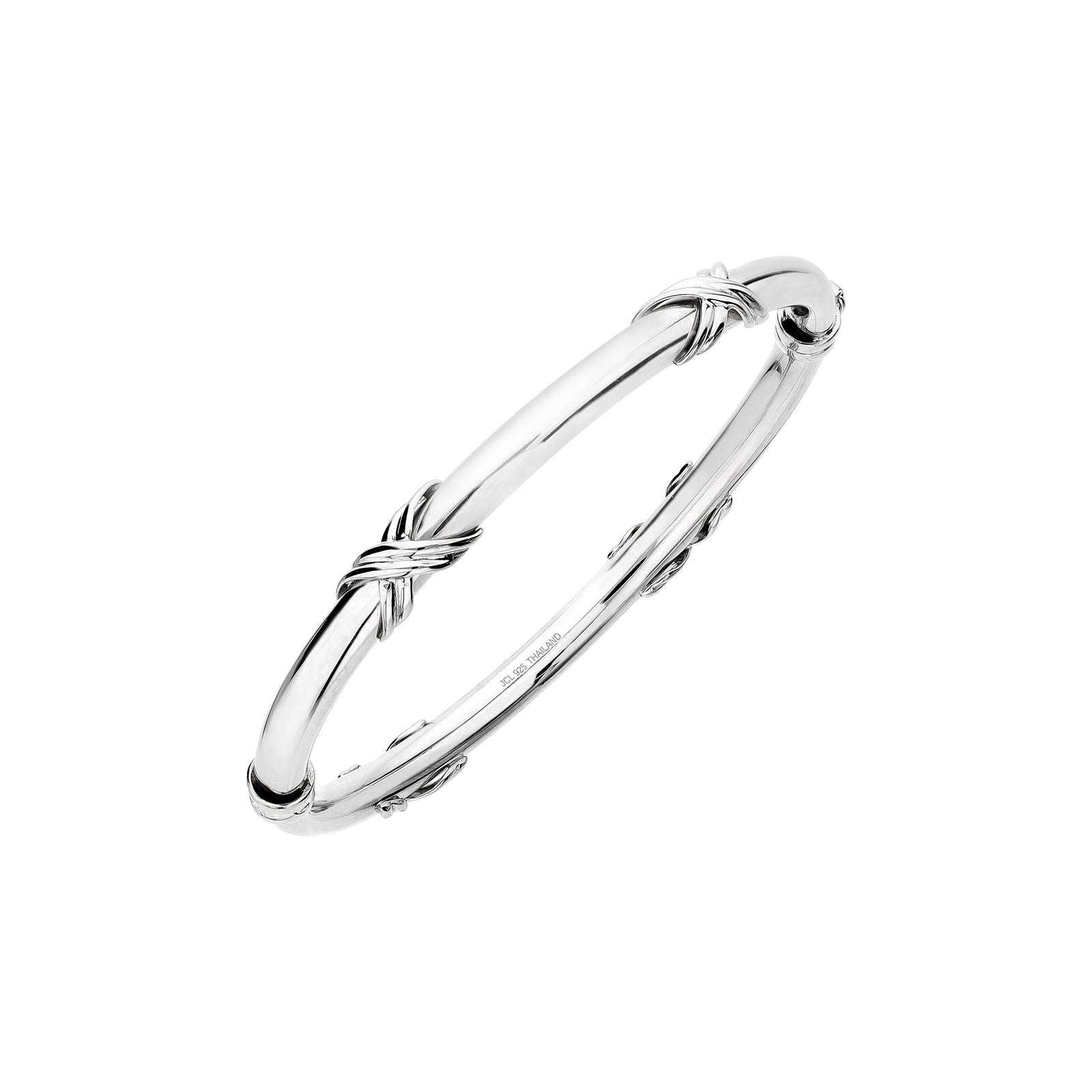 925 STERLING SILVER CLASSIC X HINGED BANGLE BRACELET F61345