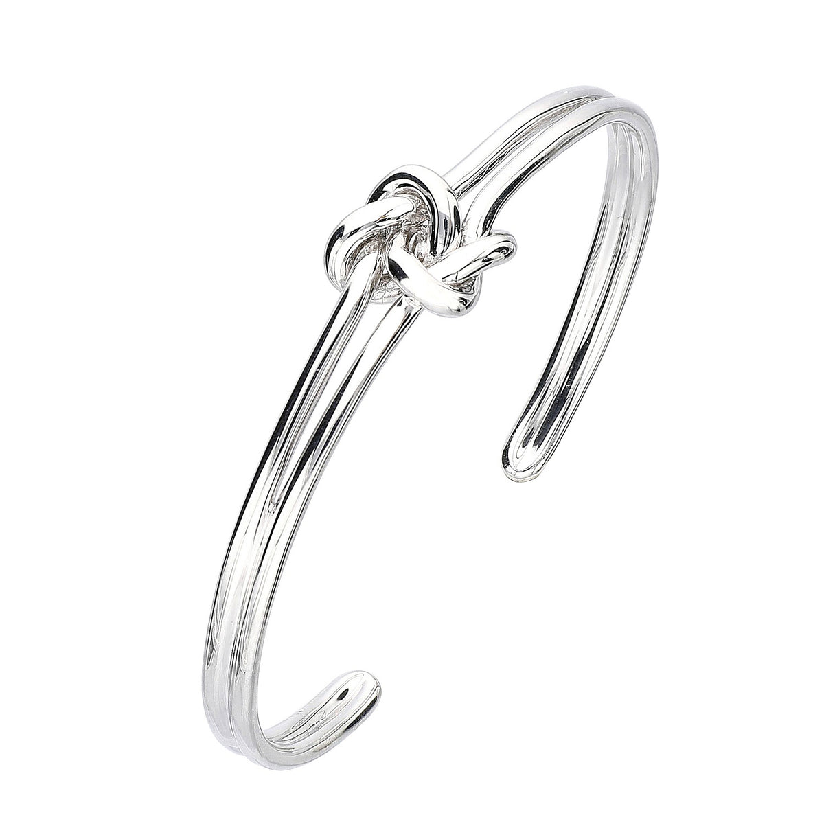 925 STERLING SILVER KNOT SLIP ON BANGLE BRACELET F61565