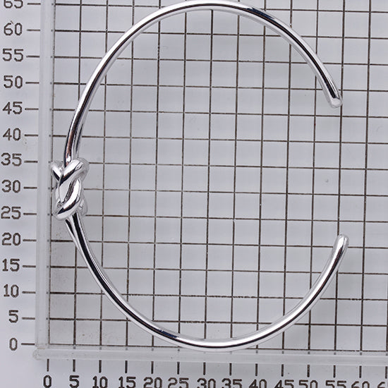 925 STERLING SILVER KNOT SLIP ON BANGLE BRACELET
