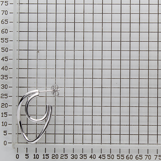 925 STERLING SILVER TWISTED FREE FORM EARRINGS WITH POST F62085