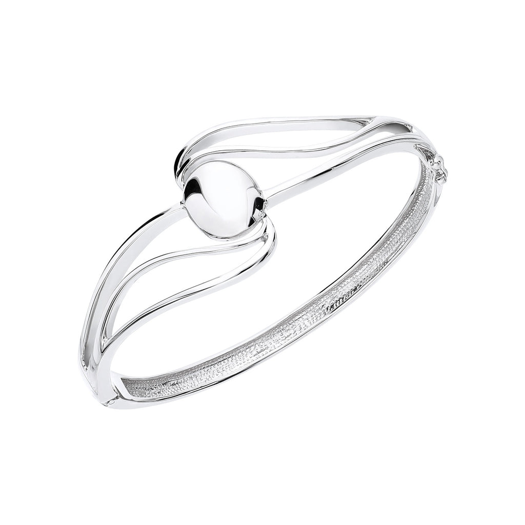 925 STERLING SILVER FREE PATTERN HINGED BANGLE F62153