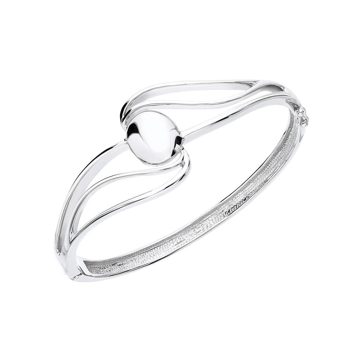 925 STERLING SILVER FREE PATTERN HINGED BANGLE F62153