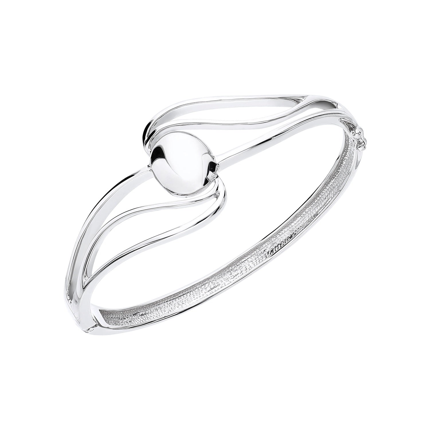 925 STERLING SILVER FREE PATTERN HINGED BANGLE F62153