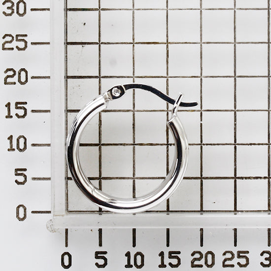 925 STERLING SILVER 25.0 MM. FIVE ROLL TUBES WITH DIAMOND CUT HOOP EARRINGS F64017