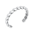 925 STERLING SILVER FILIGREE INSIDE OUT HALF BALL OPEN CUFF BANGLE F66487