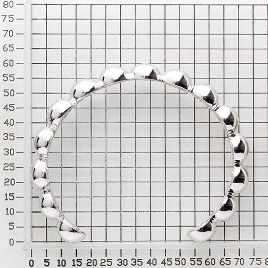 925 STERLING SILVER FILIGREE INSIDE OUT HALF BALL OPEN CUFF BANGLE F66487