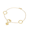 925 STERLING SILVER LIGHT WEIGHT HEART CHAIN BRACELET
