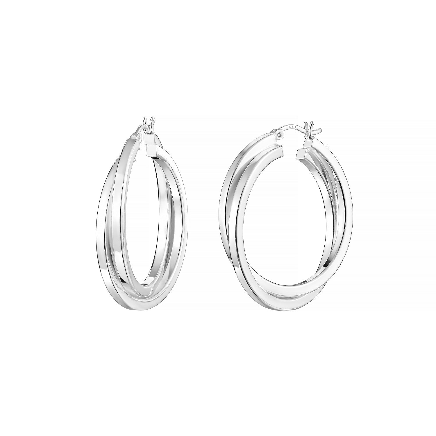26.0mm Chunky Oval Hoop Earrings in Sculpted Hollow 14K Gold