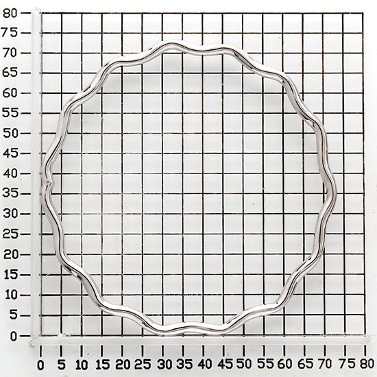 925 STERLING SILVER WAVY ROUND SLIP ON BANGLE F70984