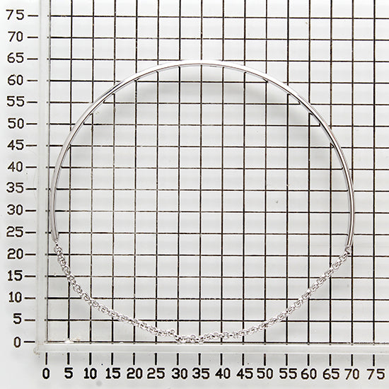 925 STERLING SILVER HALF ROUND SLIP ON BANGLE CHAIN BRACELET F70985