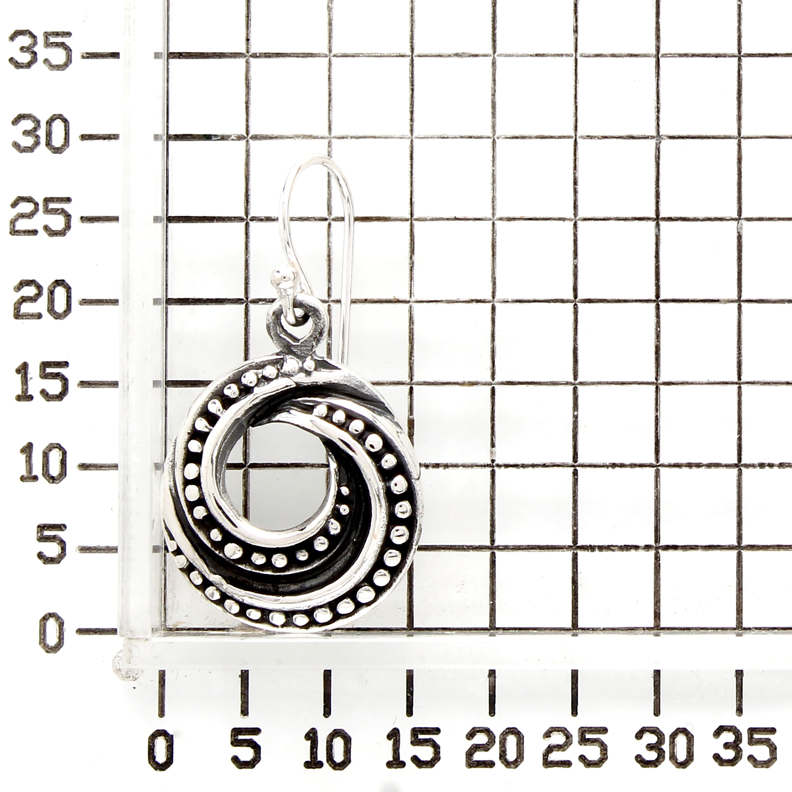 925 STERLING SILVER DOUBLE BEADED HOOP EARRINGS