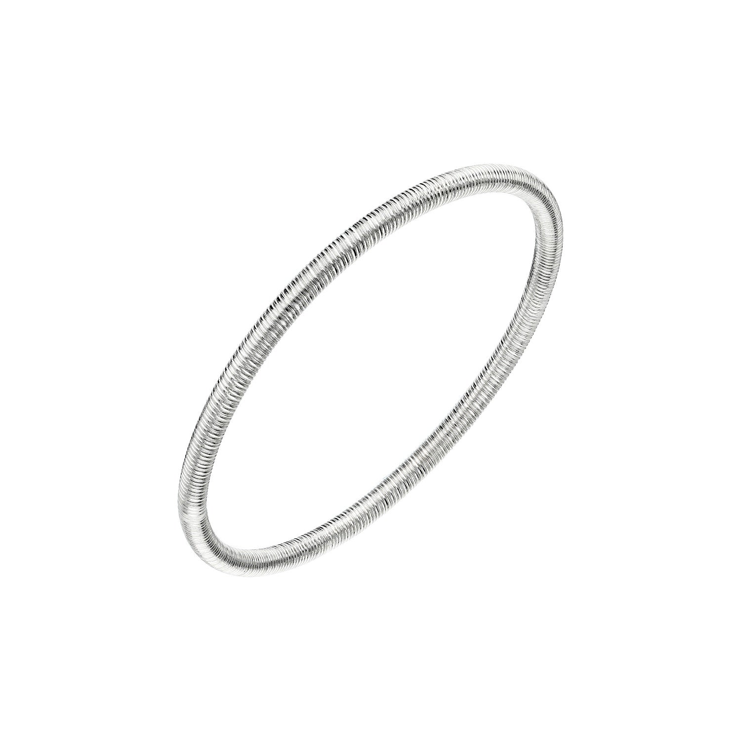 925 STERLING SILVER SPECIAL DIAMOND CUT ALL ROUND SLIP ON BANGLE F72518
