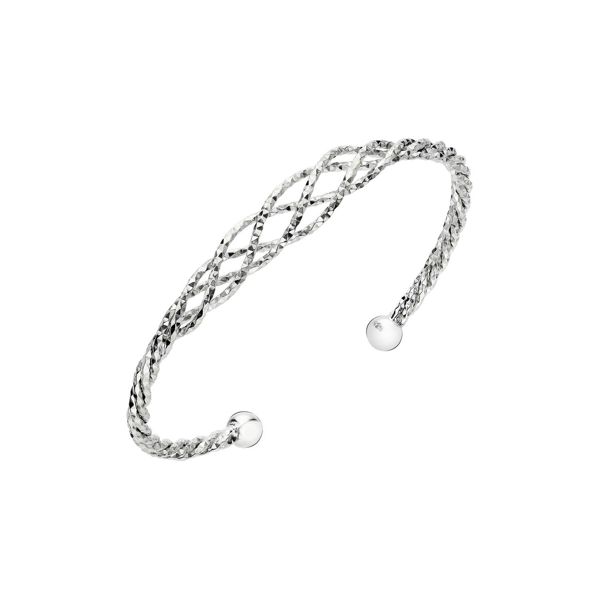 925 STERLING SILVER BRAID CUFF BANGLE F74759
