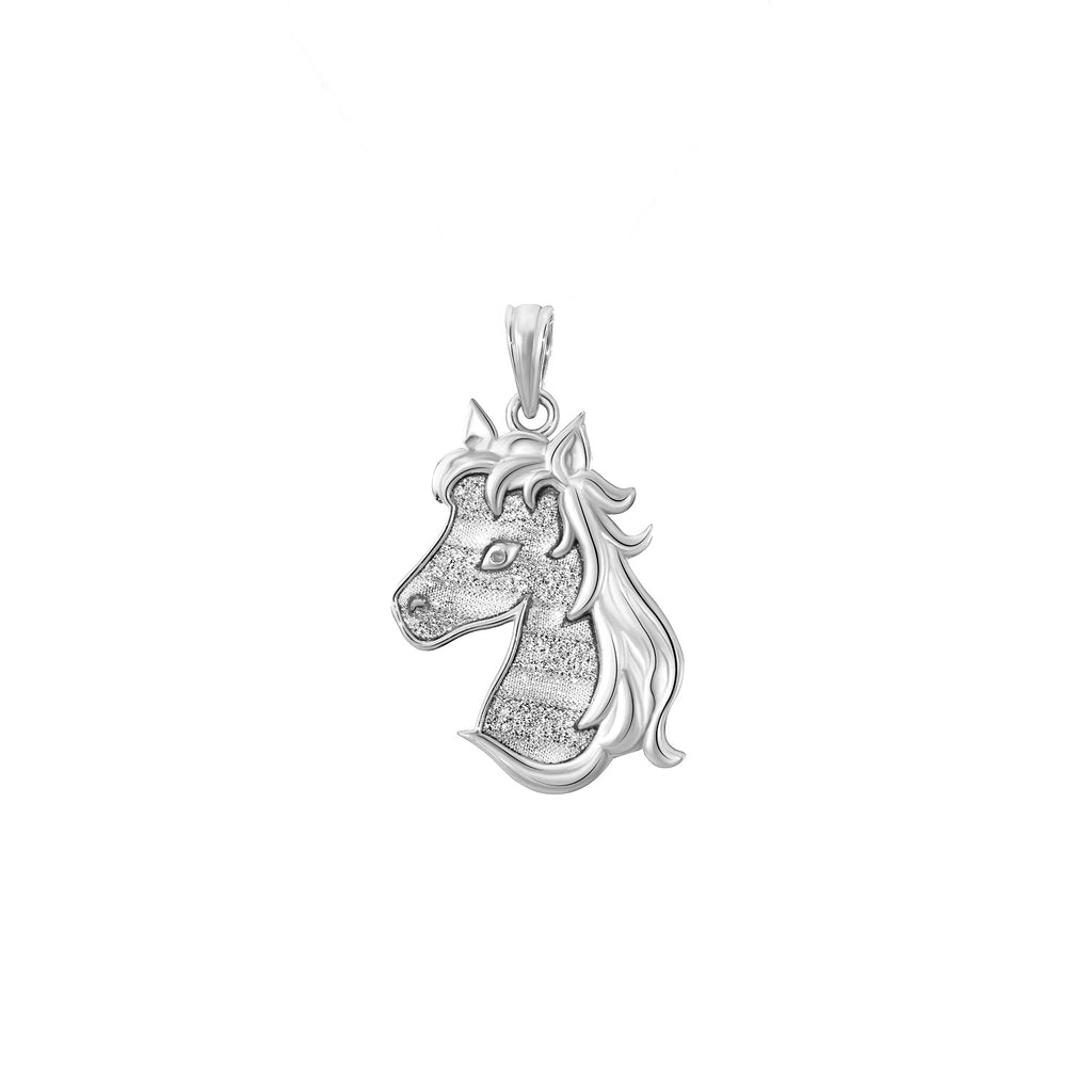 925 STERLING SILVER UNICORN PENDANT CHARM WITH GLITTER F75164