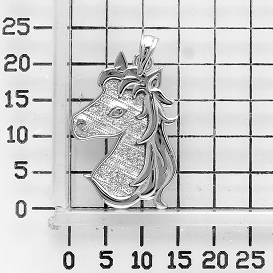 925 STERLING SILVER UNICORN PENDANT CHARM WITH GLITTER F75164