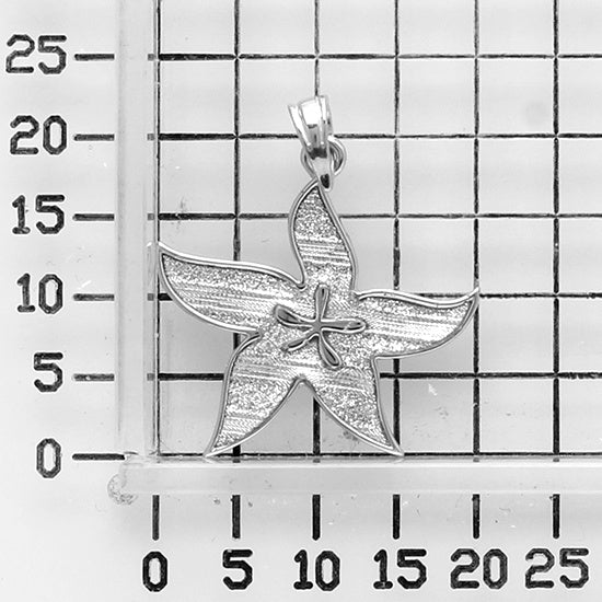 925 STERLING SILVER STARFISH PENDANT CHARM WITH GLITTER F75166