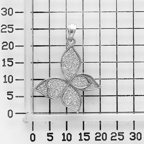 925 STERLING SILVER BUTTERLY PENDANT CHARM WITH GLITTER F75168