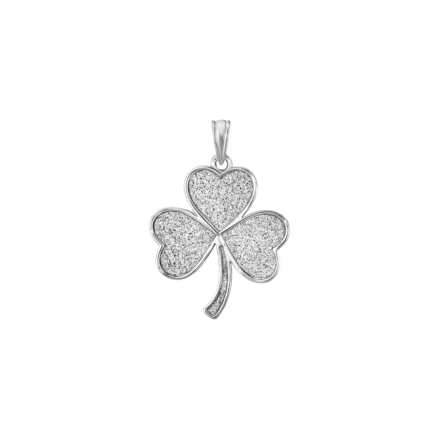925 STERLING SILVER SHARMROCK PENDANT CHARM WITH GLITTER F75172