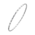 925 STERLING SILVER TWISTED ALL AROUND WITH DIAMOND CUT SLIP ON BANGLE F77047