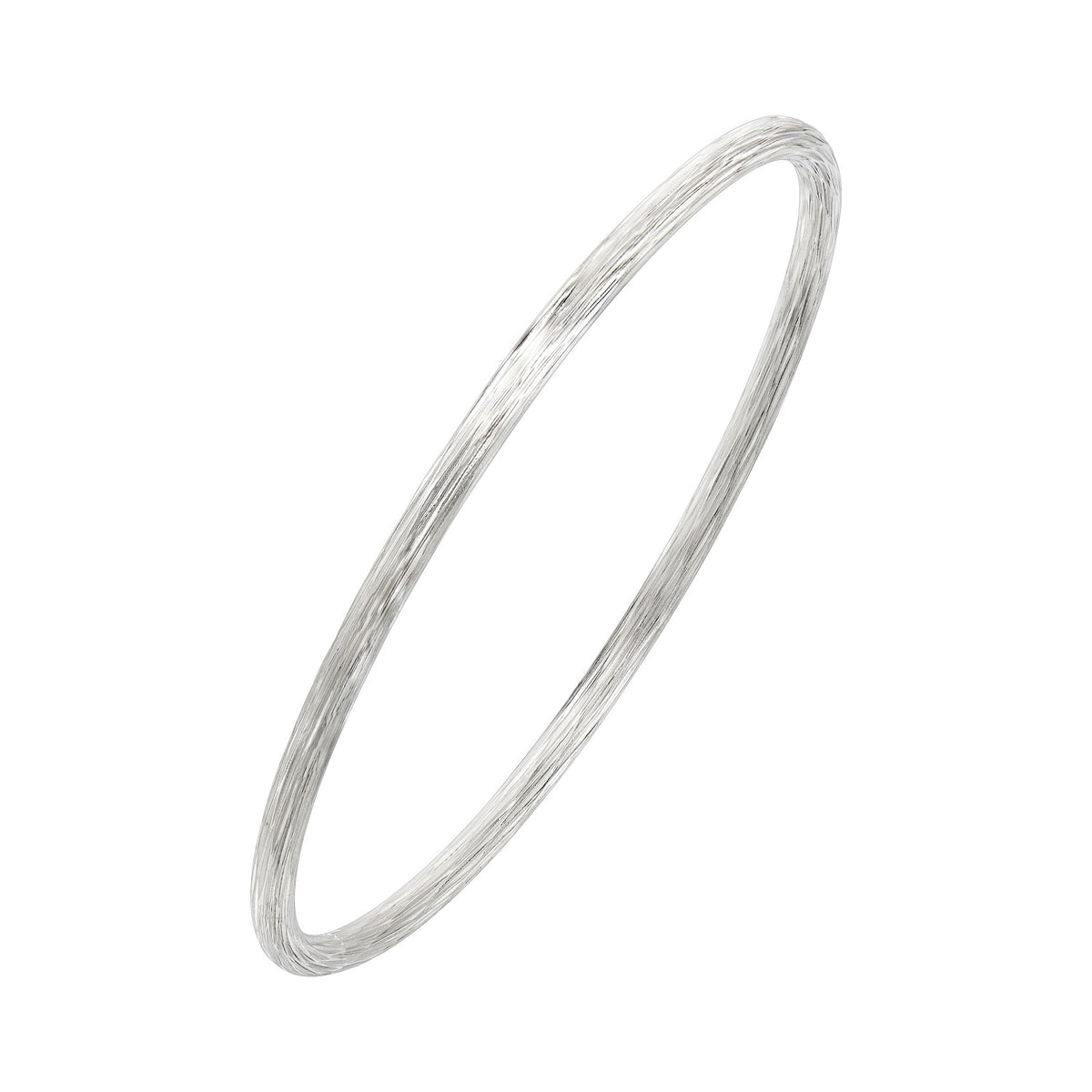 925 STERLING SILVER DIAMOND CUT ALL ROUND SLIP ON BANGLE F77547