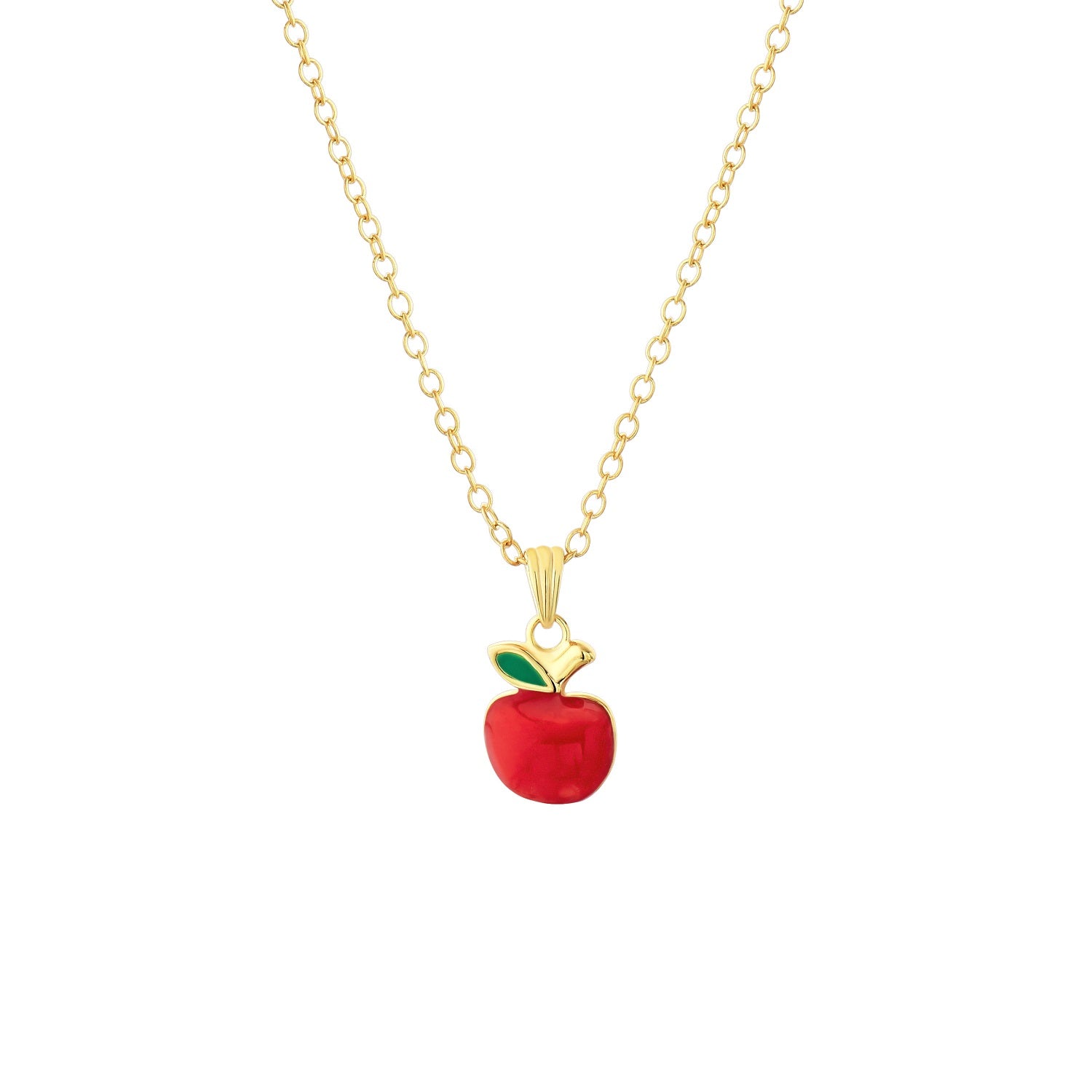 925 STERLING SILVER LITTLE APPLE ENAMEL PENDANT F78326