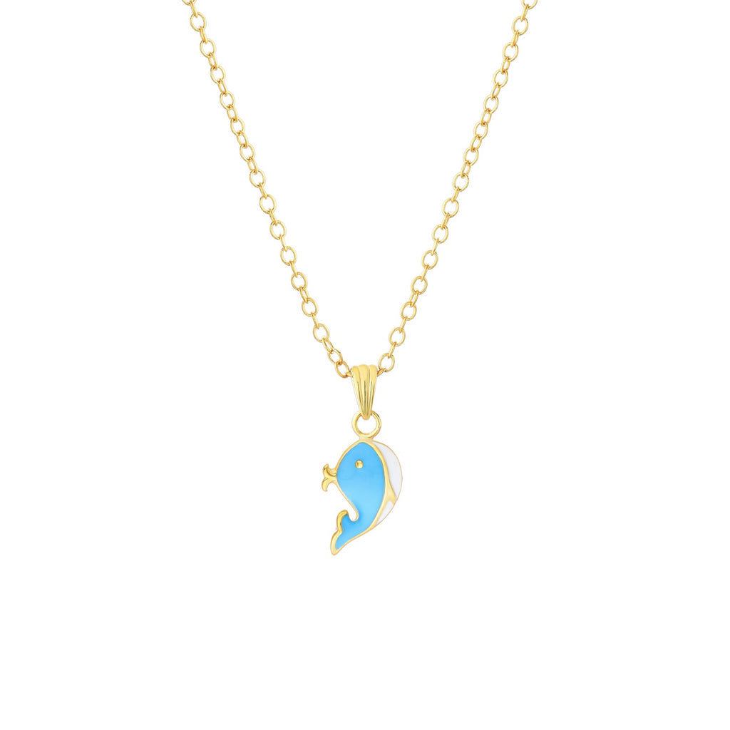925 STERLING SILVER LITTLE DOLPHIN ENAMEL PENDANT F78327