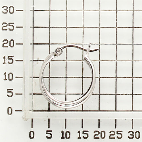 925 STERLING SILVER 15.0 MM. CROSSOVER HALF ROUND SHAPE HOOP EARRINGS F78385