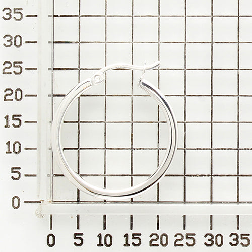 925 STERLING SILVER 25.0 MM. SQUARE TUBE HOOP EARRING F79308