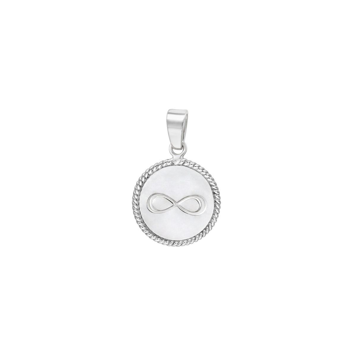 925 STERLING SILVER INFINITY PENDANT ROUND SHAPE 15.0 MM F79513