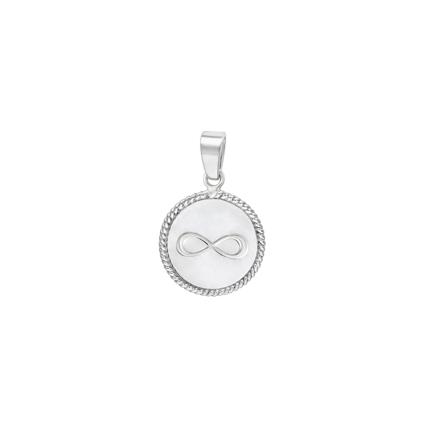 925 STERLING SILVER INFINITY PENDANT ROUND SHAPE 15.0 MM