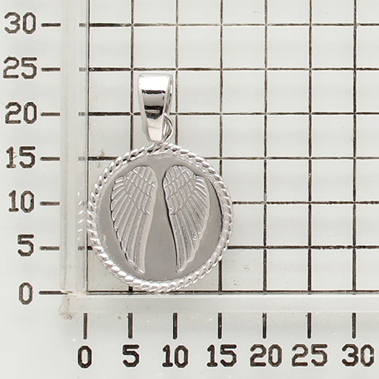 925 STERLING SILVER ANGEL WINGS PENDANT ROUND SHAPE 15.0 MM F79515