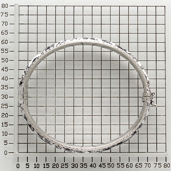 925 STERLING SILVER ABSTRACT FLORAL ENAMEL HINGED BANGLE F81153