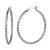 925 STERLING SILVER ROUND HOOP EARRINGS WITH DIAMOND CUT 33.0 MM F84782