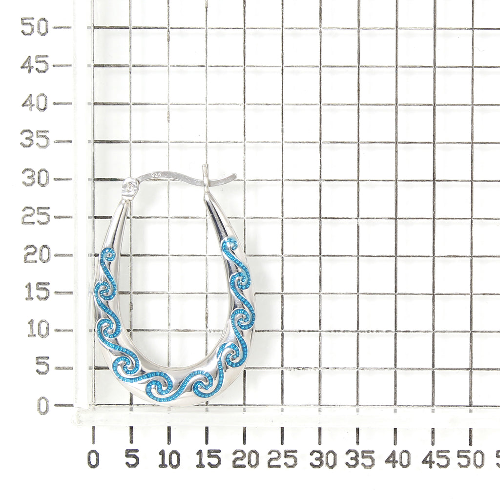 925 STERLING SILVER ENAMELED BACK TO BACK EARRINGS
