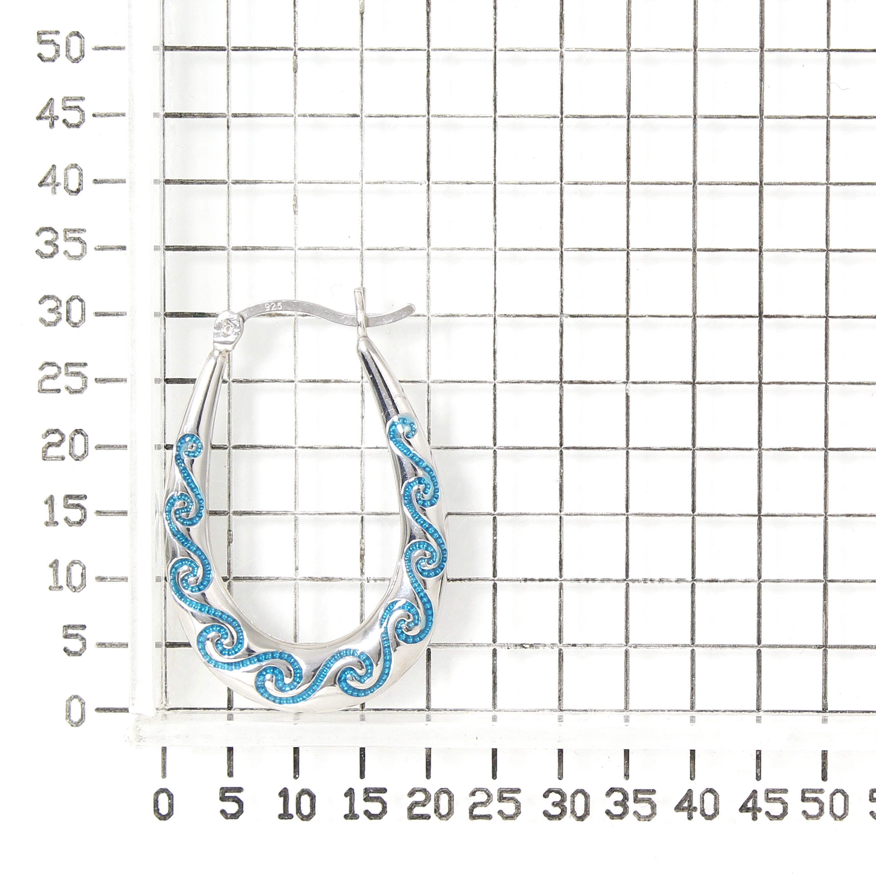 925 STERLING SILVER ENAMELED BACK TO BACK EARRINGS