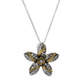 925 STERLING SILVER ANTIQUE FLOWER NECKLACE