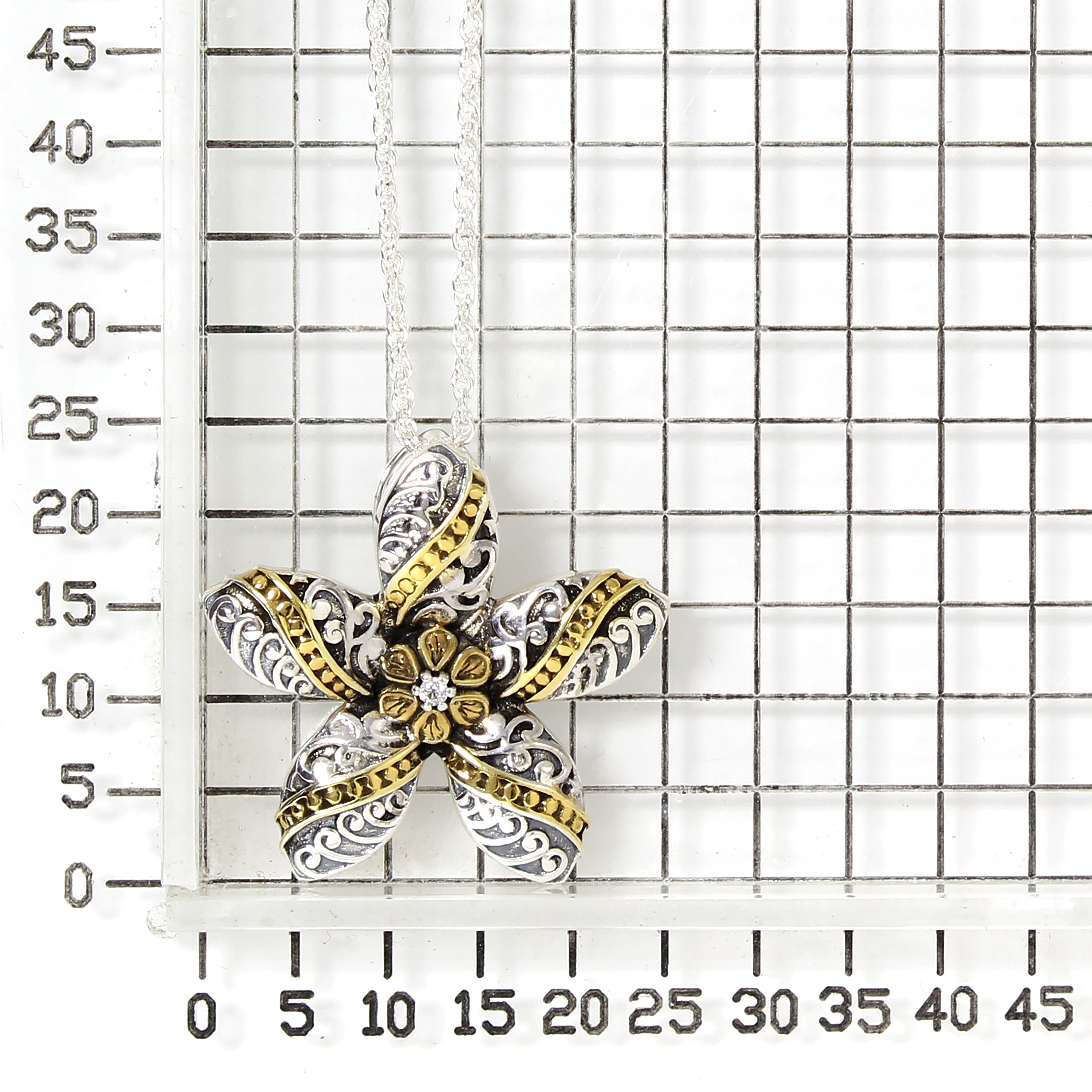 925 STERLING SILVER ANTIQUE FLOWER NECKLACE