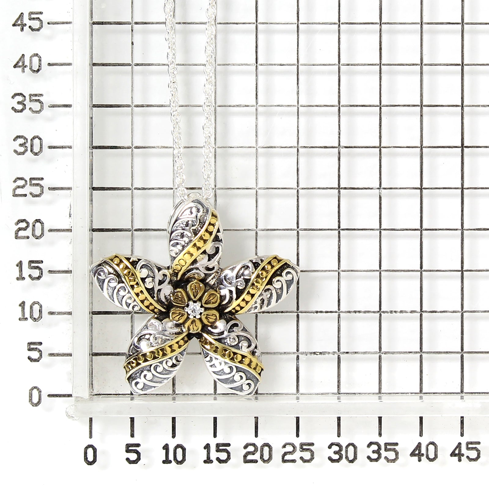 925 STERLING SILVER ANTIQUE FLOWER NECKLACE