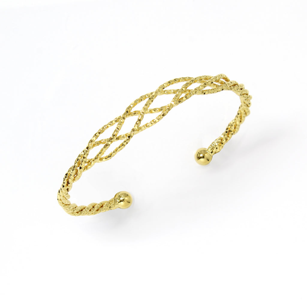 925 STERLING SILVER  TWISTED TUBE CUFF BANGLE