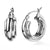 925 STERLING SILVER 15.0 MM. TRIPLE LINES TUBE ROUND HOOP EARRINGS F8738