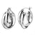 925 STERLING SILVER 20.0 MM. DOUBLE CROSSOVER HALF ROUND TUBE HOOP EARRINGS F9131