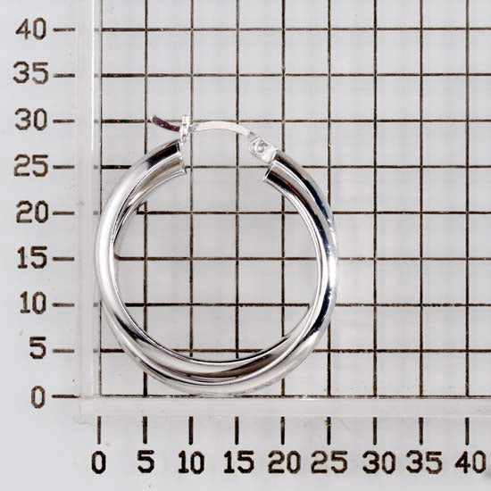 925 STERLING SILVER 30.0 MM. BOLD CROSSOVER HALF ROUND HOOP EARRINGS F9136